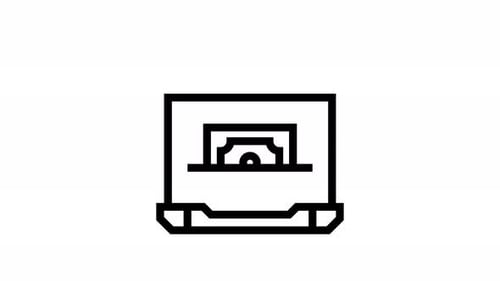 online payment line icon animation