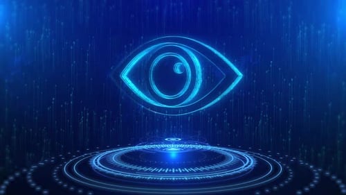 Tech Eye Text Cyberspace Future Digital Technology Hologram Concepto