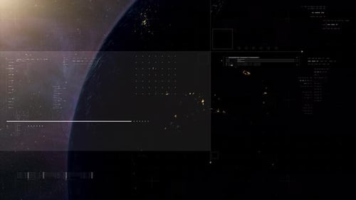 Erde- und Mondblick in Filmmusik mit Sci-Fi-Scanning HUD 05
