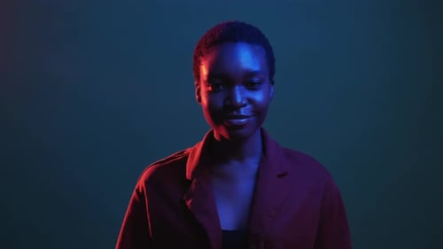 Respect Salute Honor Greeting Neon Woman Gif Loop