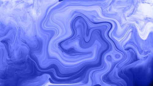 Abstract Blue and White Fluid Marble Flowing Background