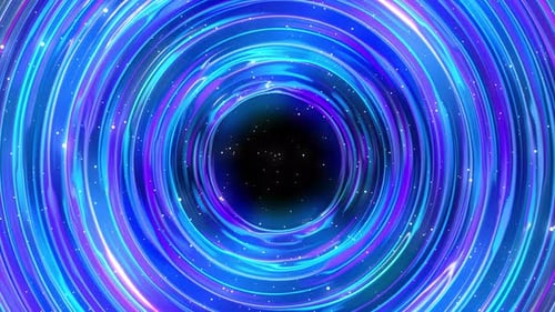 Luminous Neon Blue Purple Rings Vortex Loop Background