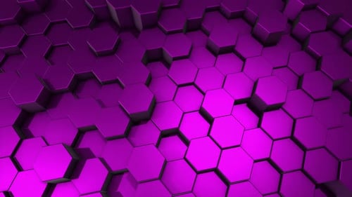 Animated Purple Hexagon Wave Motion Background