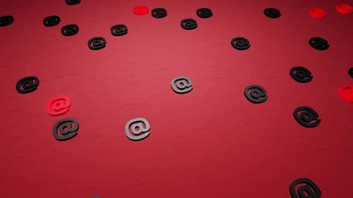 Animated @ Symbols Changing Color Abstract Background Loop