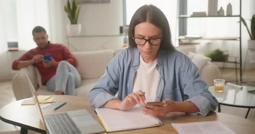 Stressed Woman Working From Home With Laptop