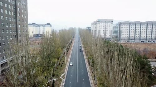 Aérea das ruas da cidade de Bishkek