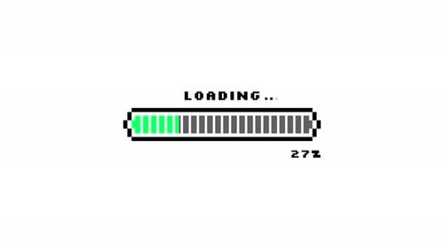 Pixelated Progress Bar Overlay with 0-100 Percent