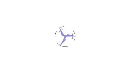 Minimalist Wind Turbine Spinning Energy Icon Animation