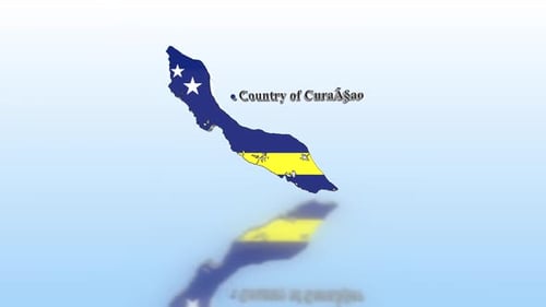 3D Animated Map of Curaçao with Flag Reveal