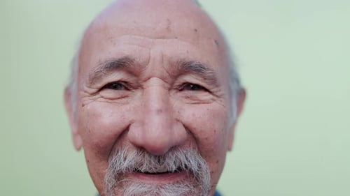 Extreme Close Up of a Senior Man's Face