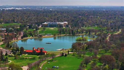 Ferril Lake, zoo de Denver, musée de la nature et des sciences, parc municipal, parcours de golf, printemps, centre-ville, paysage urbain