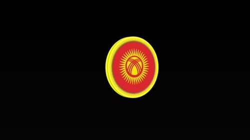 Spinning 3D Metallic Flag Coin Animation