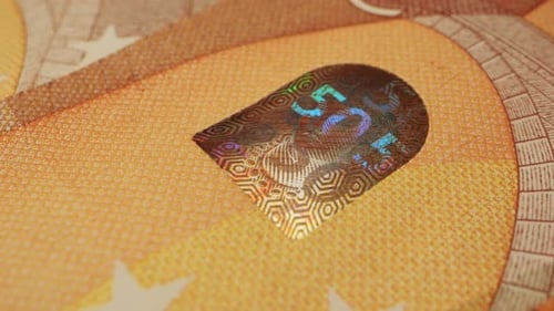 Fifty Euro Banknotes Closeup European Currency EUR EU Central Bank 50 Euro Money Macro Economy