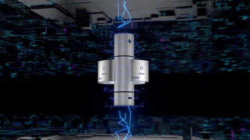 Electric transport industry. Energy. Chemical element. Production of lithium-ion batteries.