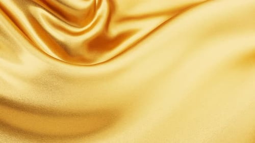 Elegant Golden Silk Fabric Fluid Wave Motion Background