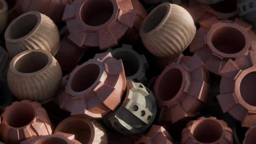 Animación de transformación 3D de Vases Loop