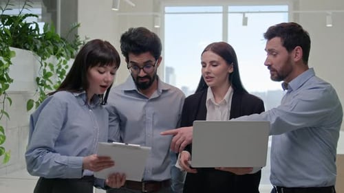 Business Team Collaborating in Modern Office