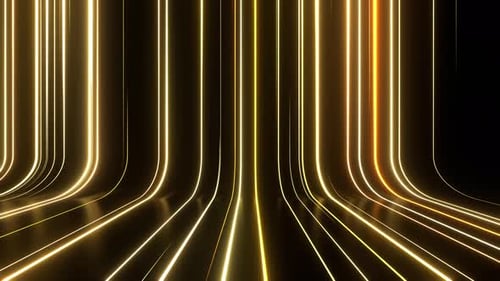 Falling Neon Lines Golden Yellow For Scene Or Show Background Vj Loop
