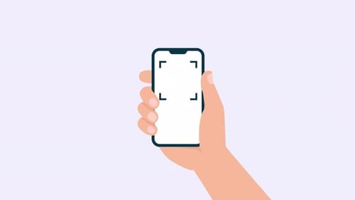 Animated QR code scanning concept with digital interface effect