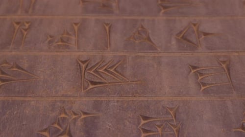 The Walls of Persepolis in Iran are Decorated Inscriptions in Ancient Languages Persian