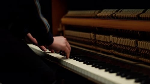 View From The Back Of A Man Playing The Piano