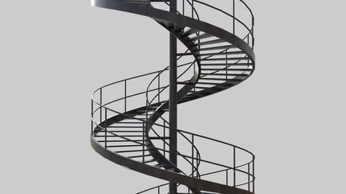 Spiral Staircase Rotating In Continuous Loop
