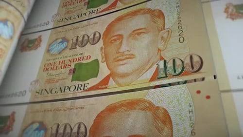100 Dollar Singapore Banknotes