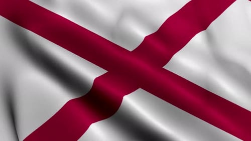 Waving Alabama State Flag Loop Animation