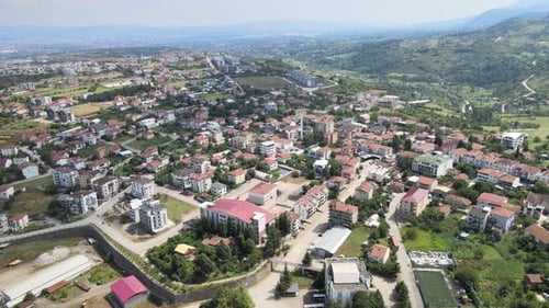 aerial town landscape