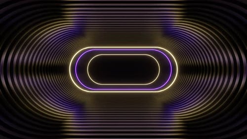 Purple And Yellow Neon Oval Tunnel Background Vj Loop In 4K