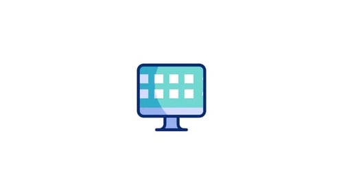 Animated Flat Design Monitor Screen Icon