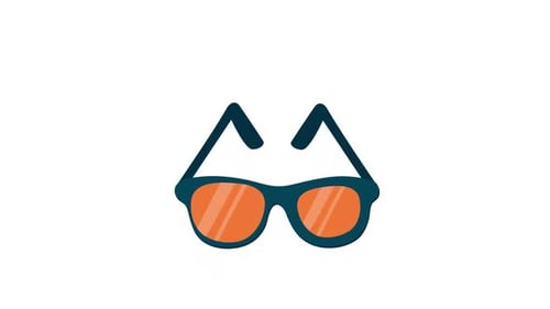 Animated Flat Design Sunglasses Icon Reveal