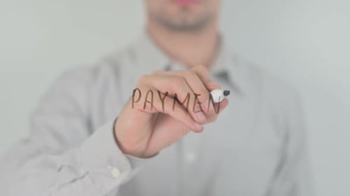 Payment, Writing on Transparent Screen