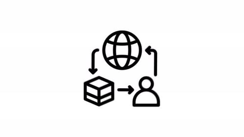 supply chain line icon animation