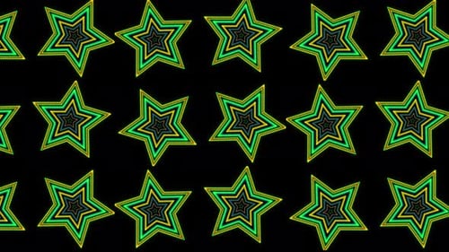 Star Shape Disco Music Background, Colorful Glowing Star Shape Disco Music Background. Vj Loop Anima