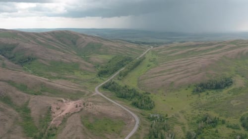 A Highway In A Hilly Area