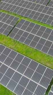 Vertical Video of Sonal Panels Farm. Renewable Energy Aerial View ...