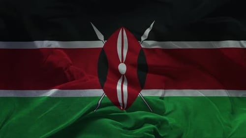 Realistic Waving Flag of Kenya Animation