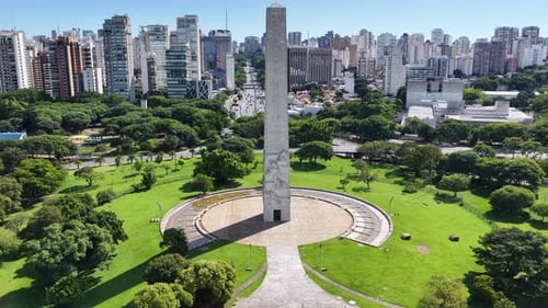 Obelisk Monument in downtown Sao Paulo in Brazil.