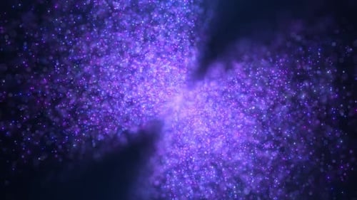 Abstract background of magic dust particles, particles glow and move with wave energy