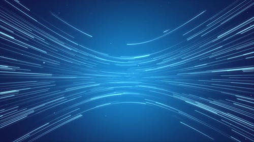 Futuristic Blue Light Trails Tunnel Background Loop