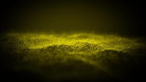 Gold Glittering Particle Wave Motion Graphic Background
