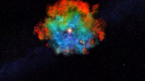 Vibrant Cosmic Nebula Explosion Abstract Background