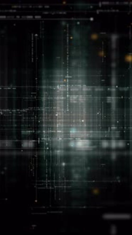 Animated Vertical Futuristic Data Grid Technology Background