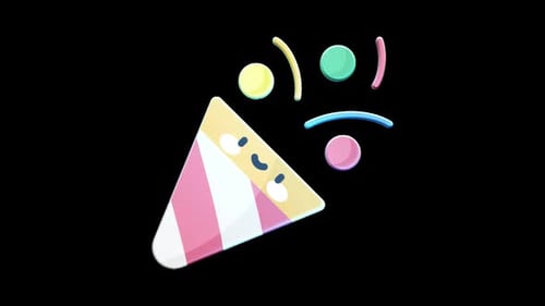 Confetti Birthday And Party Icons loop