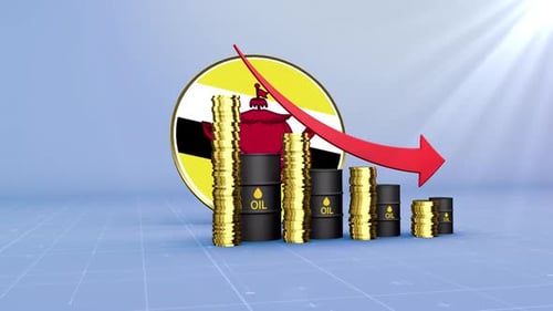 Brunei Oil Revenue Decline Energy Market Finance & Economic Data Infographics