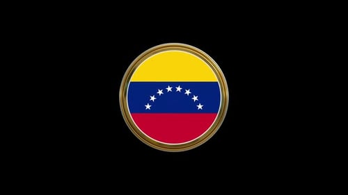 Venezuela Flag 3D Spinning Emblem Animation
