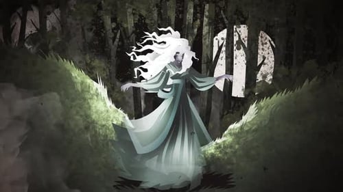 banshee ghost screaming in the forest at night