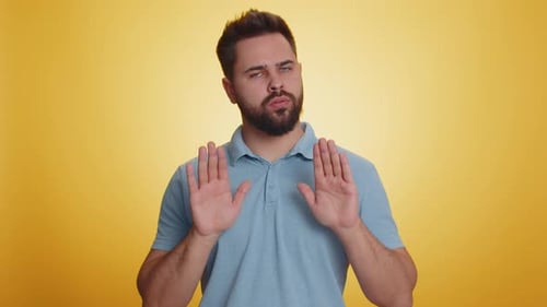 Man with Beard Gesture Stop