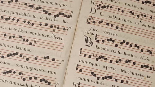 Pages of Antique Sheet Music Book